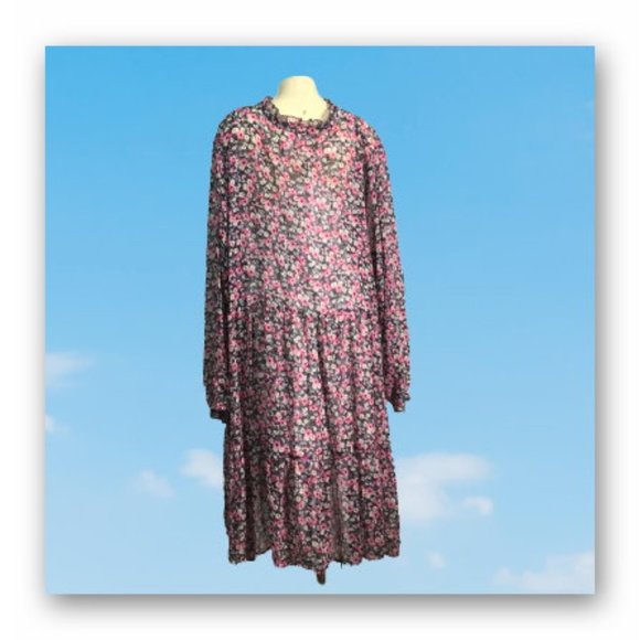 NWT Plus Size EVRI Tiered Chiffon 2 piece dress - Picture 3 of 13